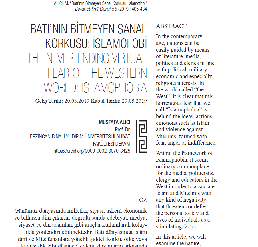 Batı'nın Bitmeyen Sanal Korkusu: İslamofobi