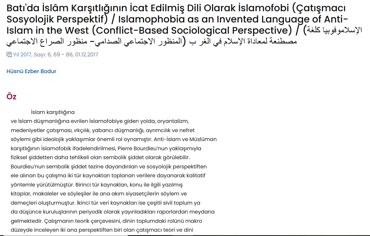 Batı'da İslam Karşıtlığının İcat Edilmiş Dili Olarak İslamofobi